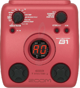 Процессор для бас-гитары Zoom B1+AC процессор эффектов для бас-гитары. - фото 1